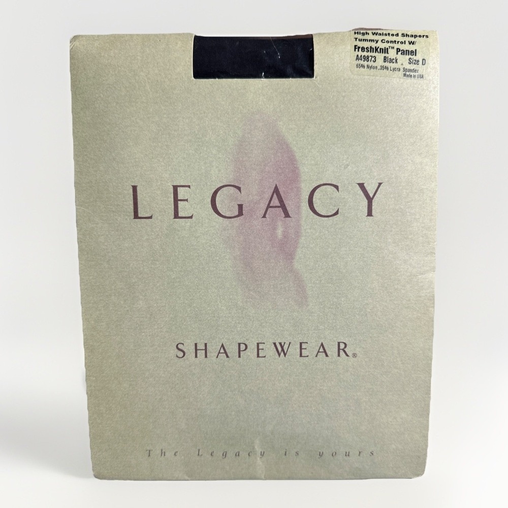 Legacy Shapewear High Waisted Shapers Tummy Control FreshKnit Panel Black Size D